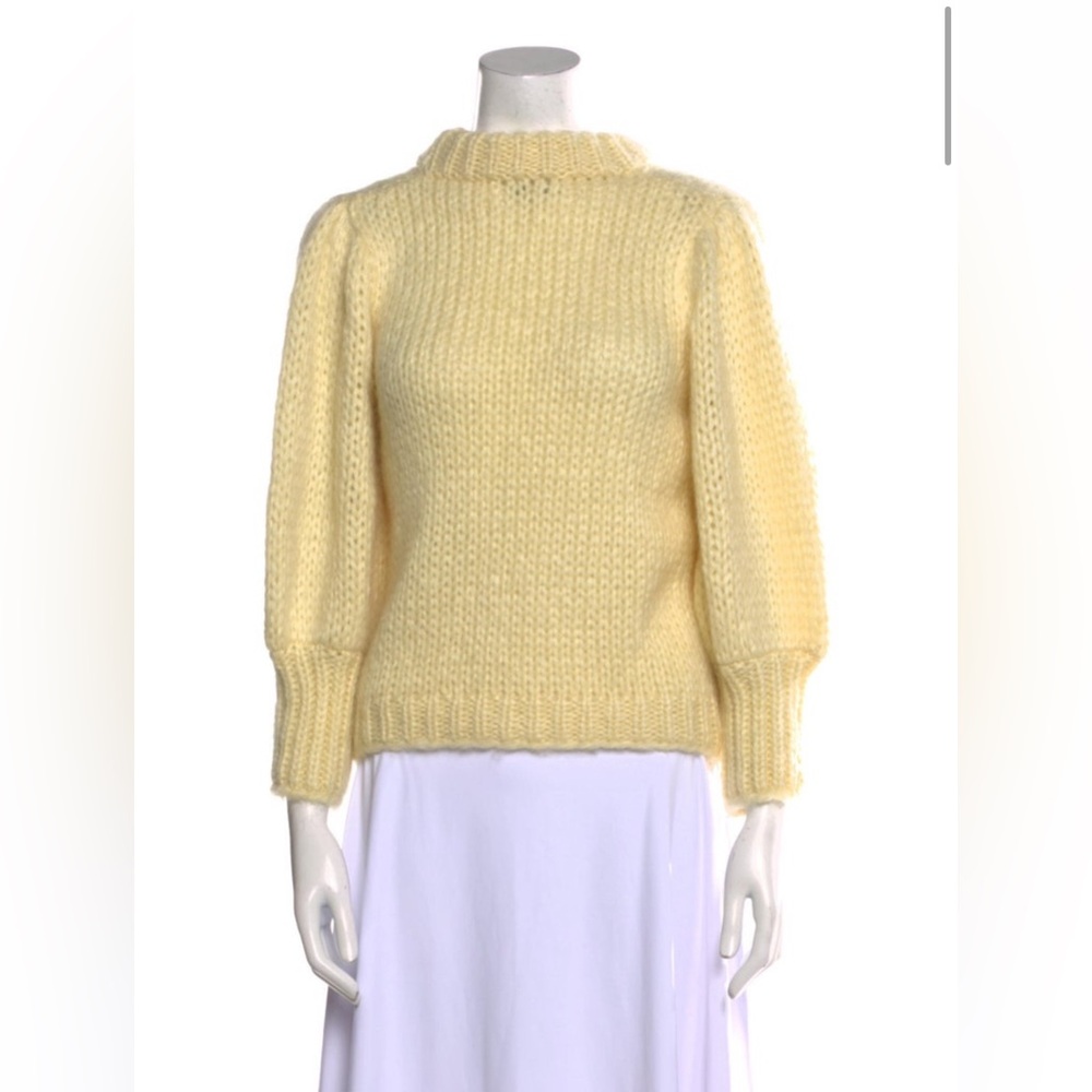 Ganni Butter Yellow Mohair Wool sweater size Medium